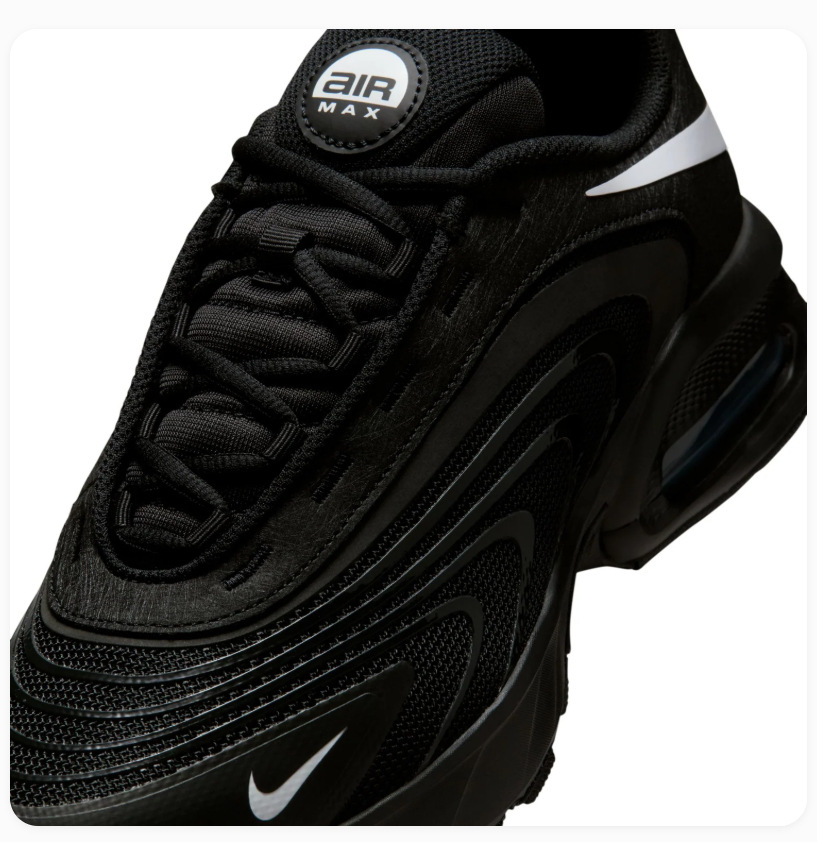 Nike Air Max Black Sneakers with White Swoosh Accents