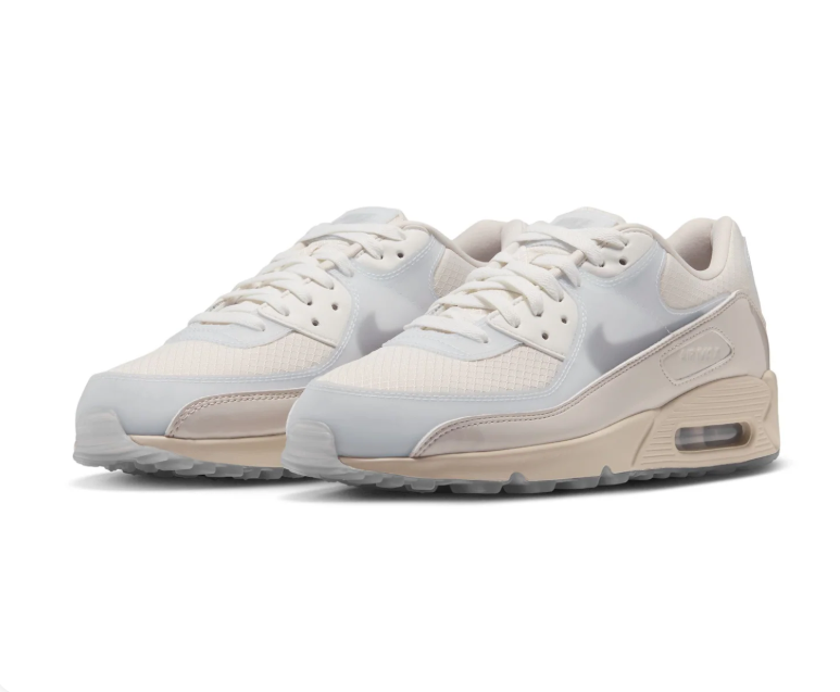 Nike Air Max 90 Cream and Beige Sneakers with Translucent Panels
