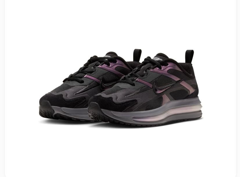 Nike Air Max Black and Charcoal Sneakers with Purple Accents