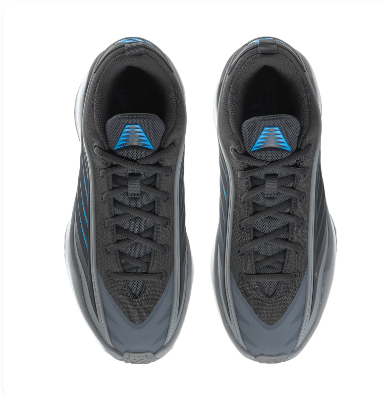 Adidas Black and Grey Sneakers with Bright Blue Accents