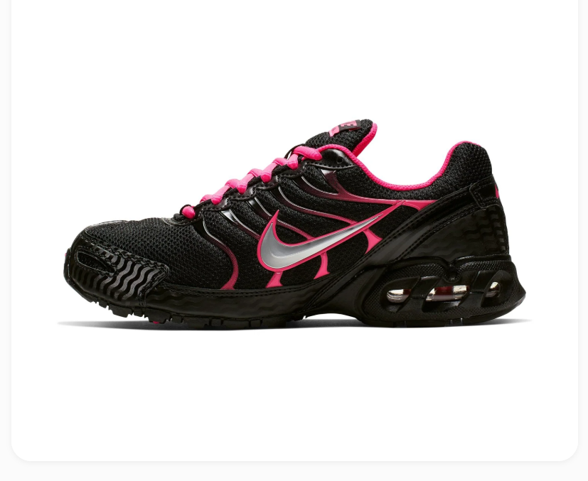 Nike Air Max Torch 4 Black Sneakers with Hot Pink Accents