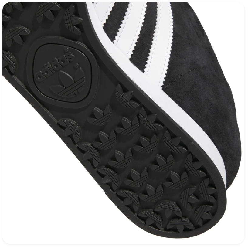 Adidas Samoa Black and White Sneakers with Textured Toe Bumper
