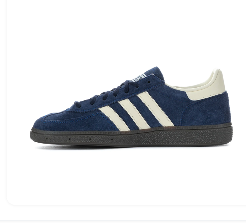Adidas Handball Spezial Navy and Cream Sneakers with Dark Grey Sole