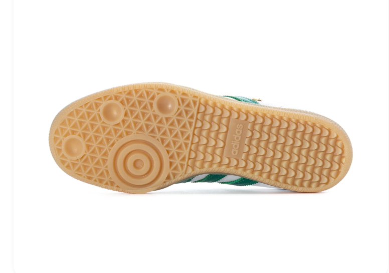 Adidas Samba White and Green Sneakers with Grey Toe and Gum Sole