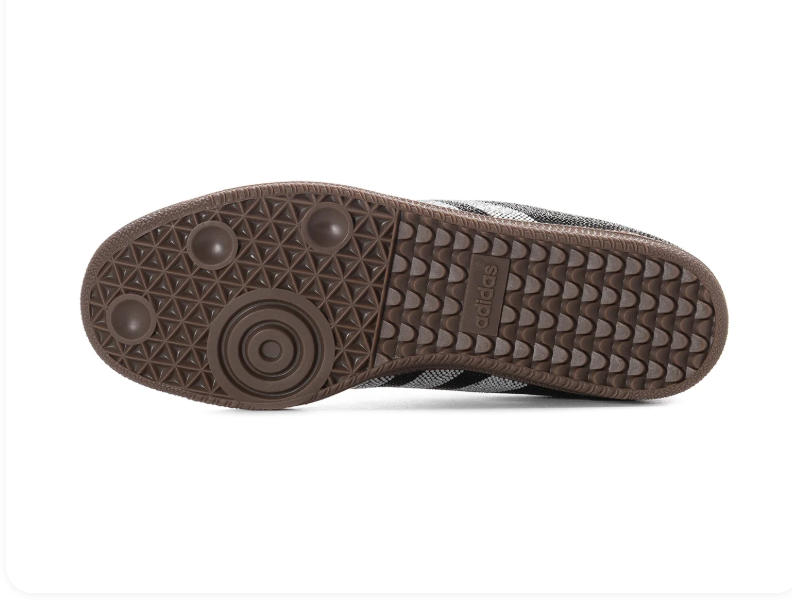 Adidas Black and Silver Rhinestone-Style Sneakers with Brown Sole