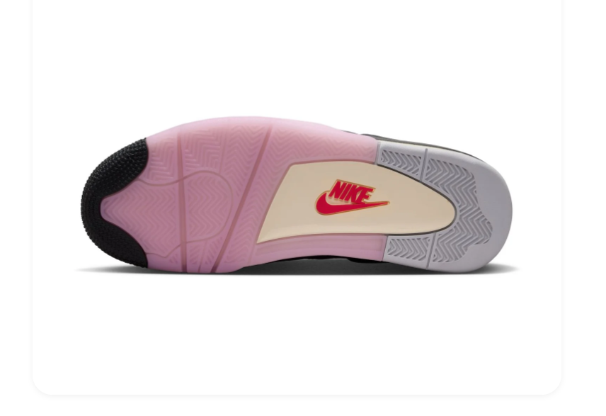 Air Jordan 4 White and Pink Sneakers with Sunset Gradient Accents