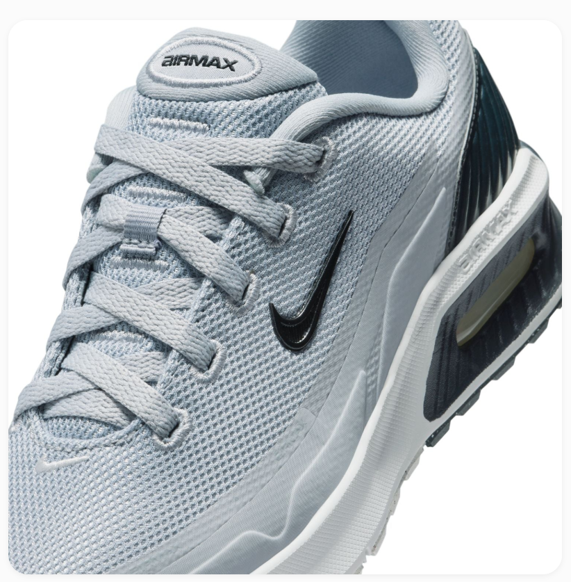 Nike Air Max Light Grey Mesh Sneakers with Black Heel