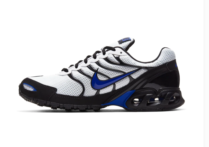 Nike Air Max White and Black Sneakers with Royal Blue Swoosh