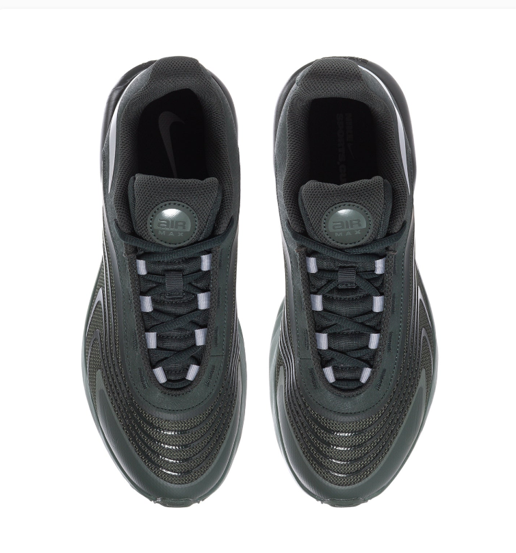 Nike Air Max Dark Green and Black Sneakers with Silver Swoosh