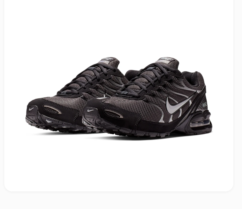 Nike Air Max Black and Charcoal Mesh Sneakers with Silver Accents
