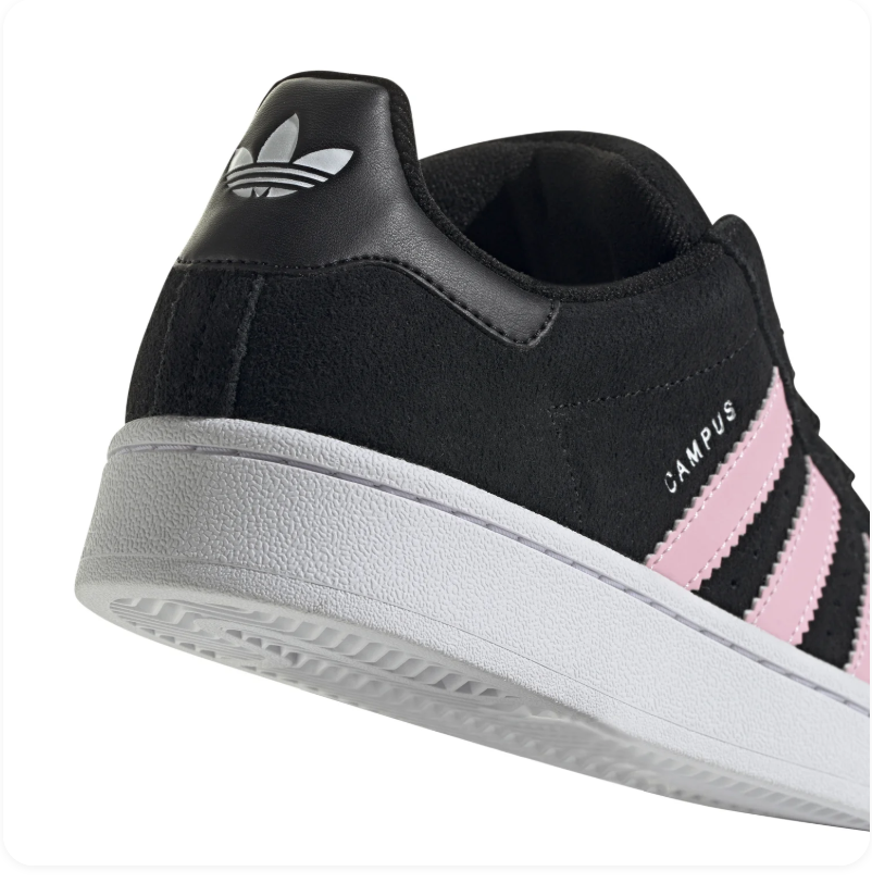 Adidas Campus Black and Pink Sneakers with White Sole
