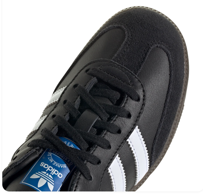 Adidas Samba Black and White Sneakers with Dark Brown Outsole