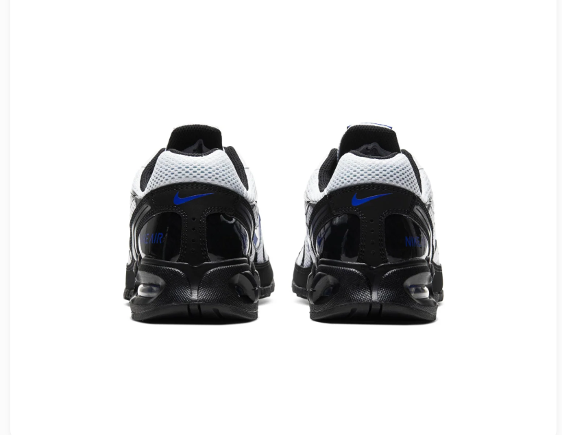 Nike Air Max White and Black Sneakers with Royal Blue Swoosh