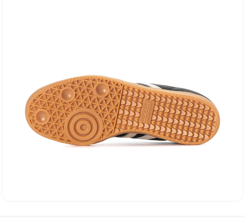 Adidas Samba Cream and Black Sneakers with Gum Outsole