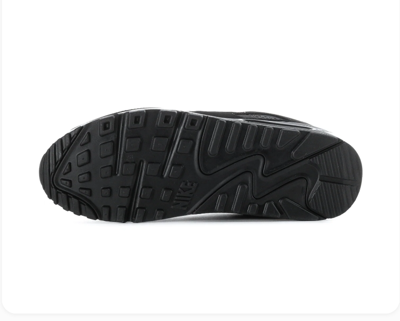 Nike Air Max 90 Charcoal and Black Sneakers with White Swoosh