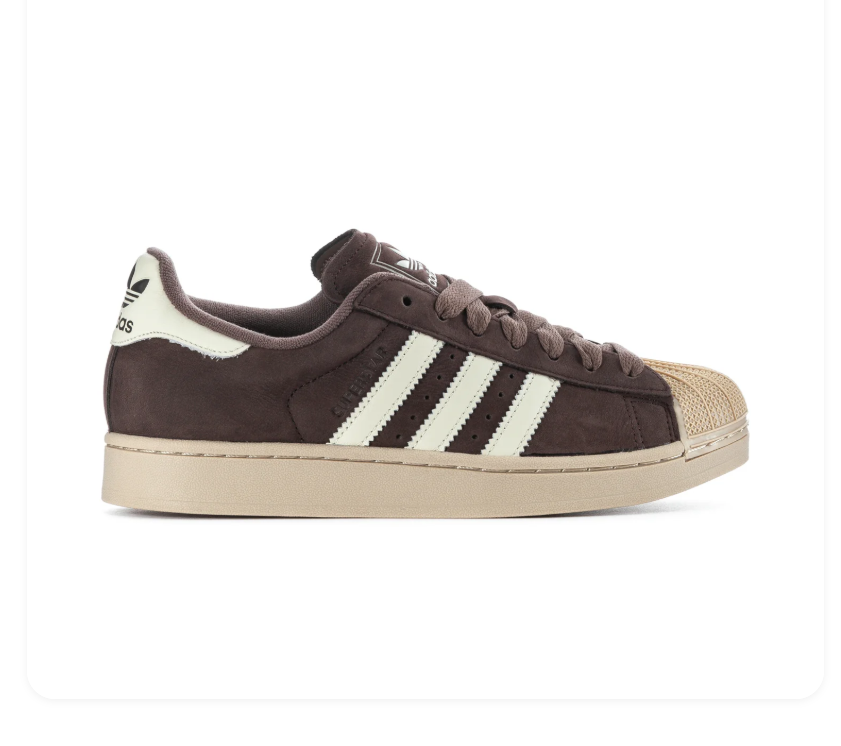 Adidas Superstar Brown and Cream Shell-Toe Sneakers