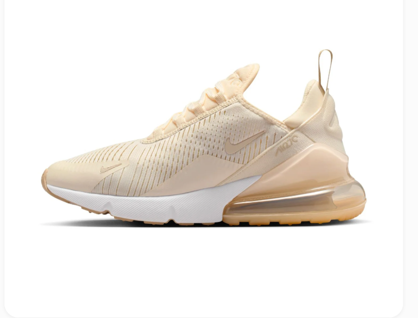 Nike Air Max 270 Cream Sneakers with Gum Outsole