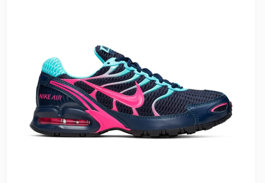 Nike Air Max Torch 4 Navy Sneakers with Turquoise and Pink Accents