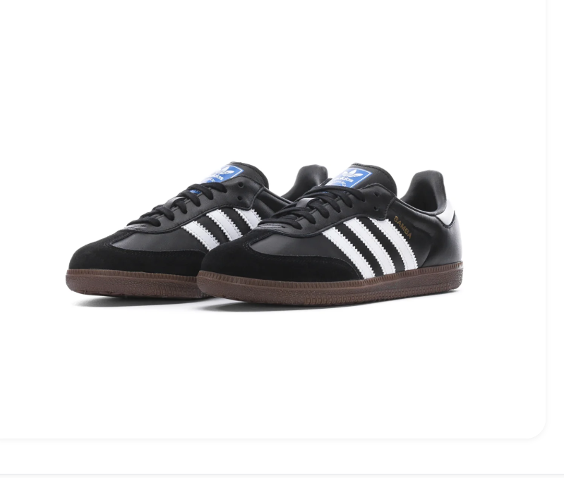 Adidas Samba Black and White Sneakers with Dark Brown Outsole