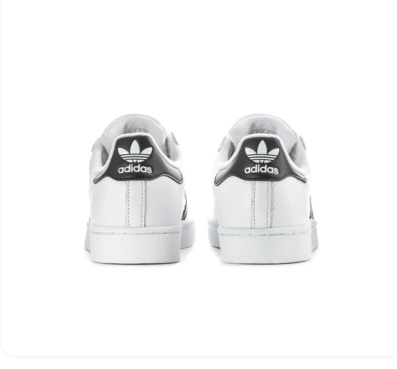 Adidas Superstar White and Black Shell-Toe Sneakers