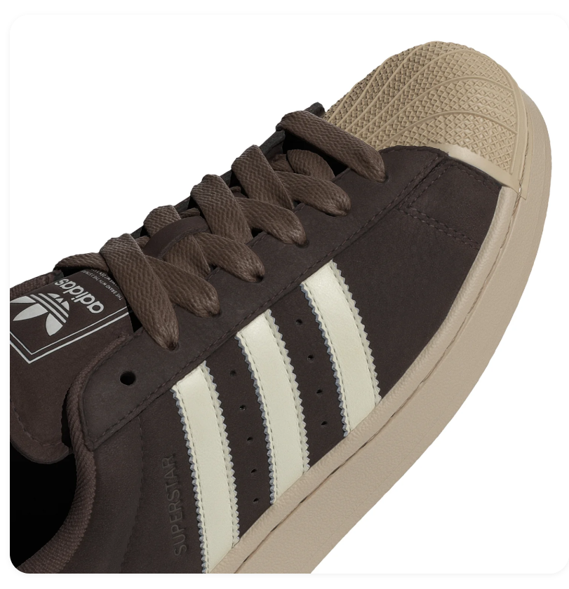 Adidas Superstar Brown and Cream Shell-Toe Sneakers