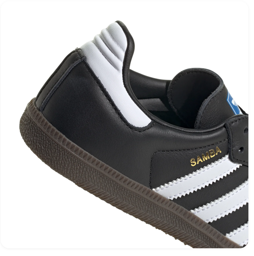Adidas Samba Black and White Sneakers with Dark Brown Outsole