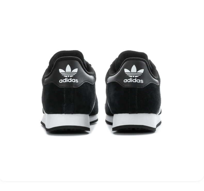 Adidas Samoa Black and White Sneakers with Textured Toe Bumper