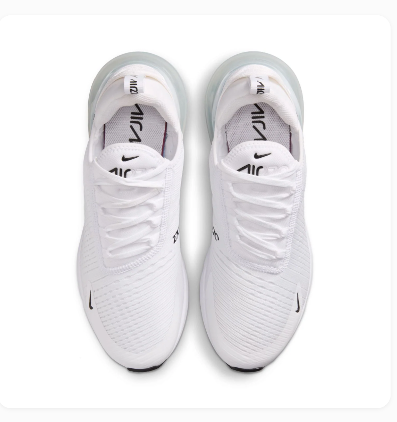 Nike Air Max 270 White Sneakers with Icy Blue Heel